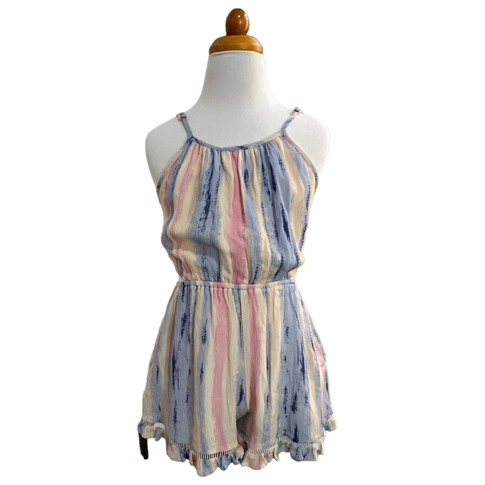 NWT Vintage Havana girls size large pastel stripe romper - Picture 2 of 8